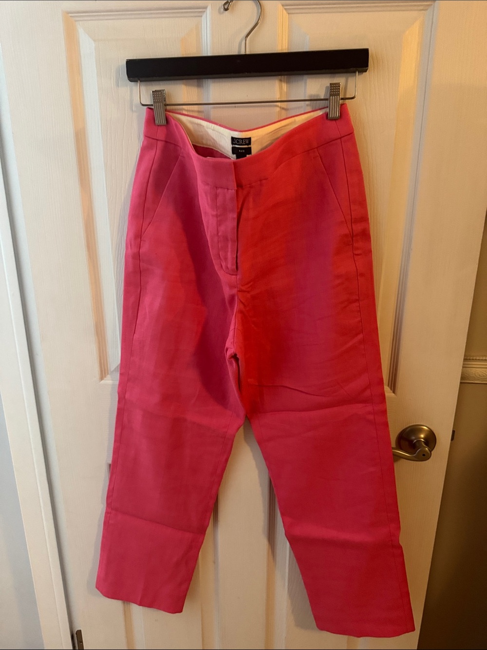 J. Crew Hot Pink Straight Cropped Pants